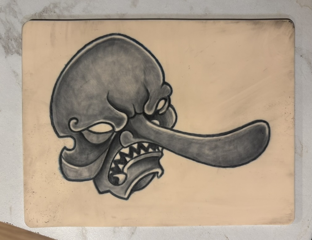 Fake skin - shading practice on mask