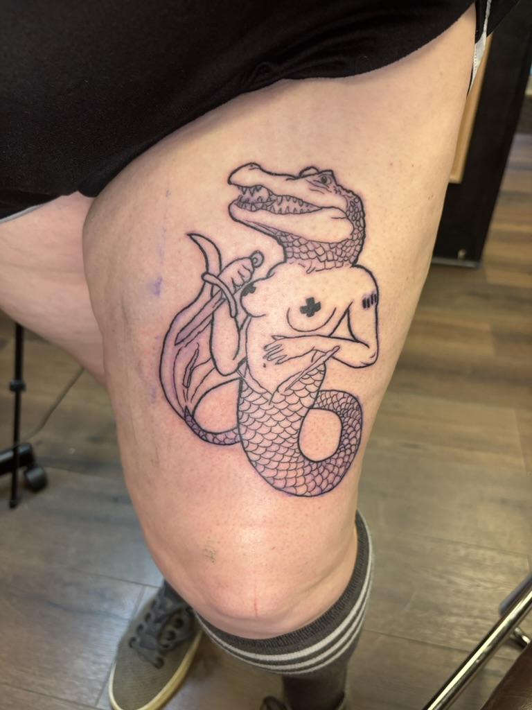 Gatormaid. Second tattoo on real skin... and on myself. It's not easy tattooing yourself!